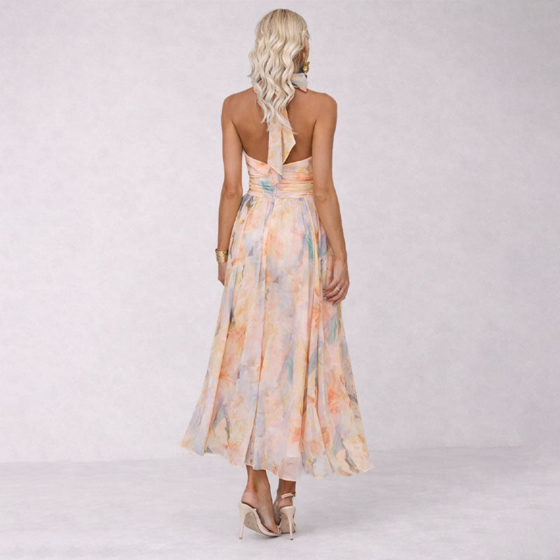 Blakely | Floral Halter Neck Maxi Dress