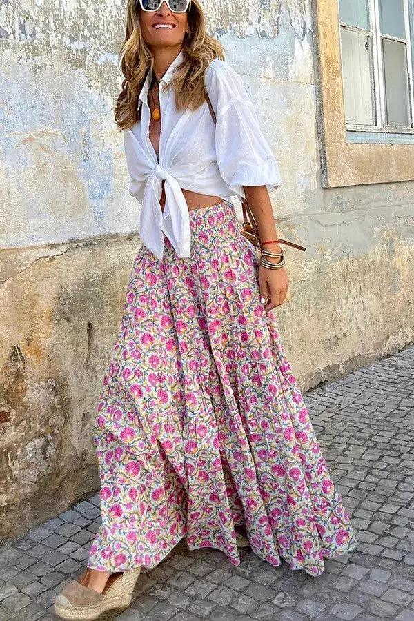 Laurelin | Floral Print Maxi Skirt
