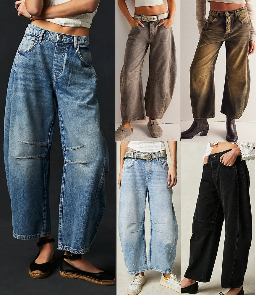 Rosamund | High-Stretch Mid-Rise Barrel Jeans