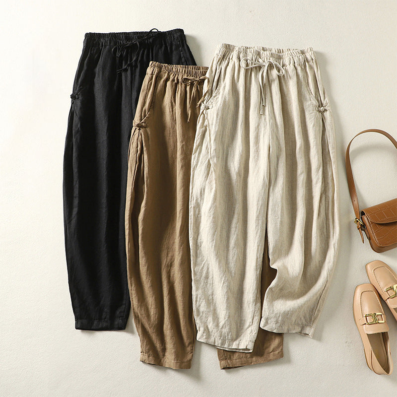 Jessalyn | Tapered Pants with Side Buttons