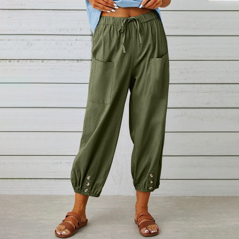 Lyra | Relaxed Cropped Pants with Pocket Detail