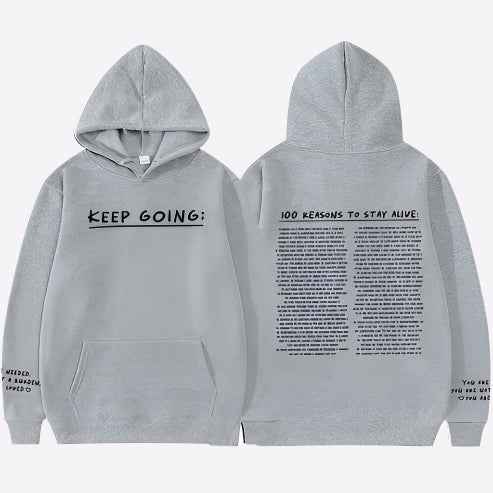 Emberly | Motivational Hoodie 100 Reasons To Stay Positive Today