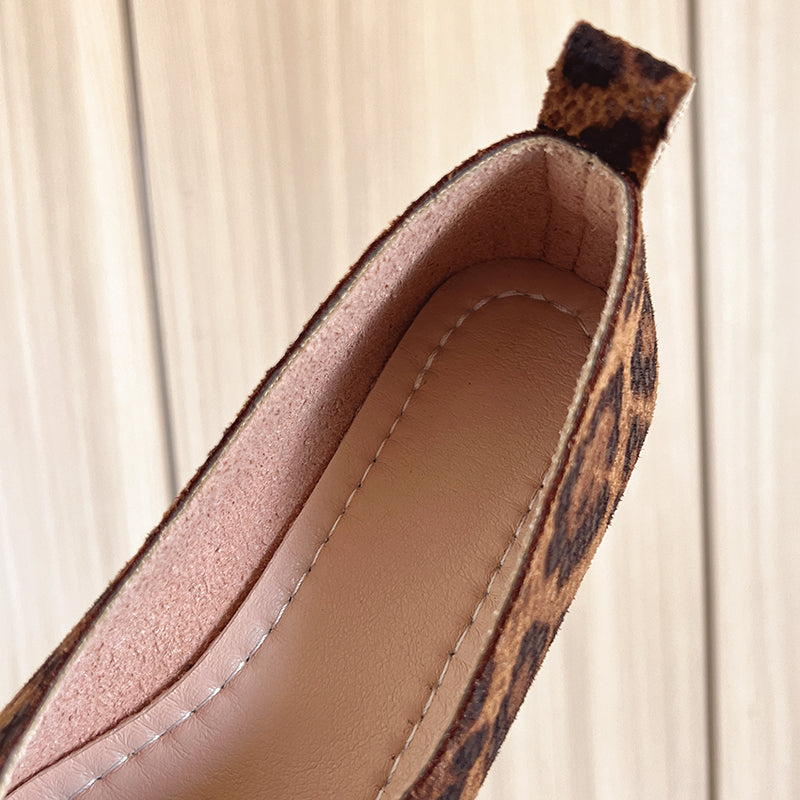 Raina | Pointed Toe Leopard Flats