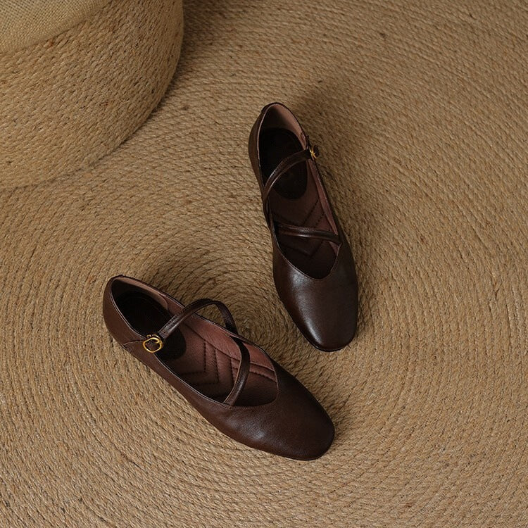 Bellefleur | Closed Toe Buckle Strap Mary Jane Flats