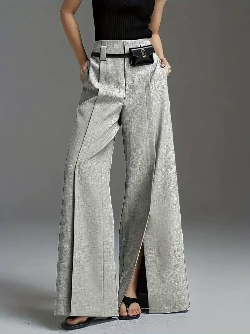 Addison | Women's Tailored Wide Leg Pants with Front Slit
