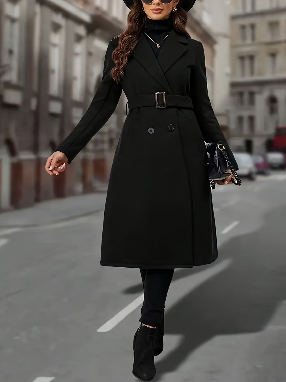 Thaisa | Women's Double-Breasted Long Coat
