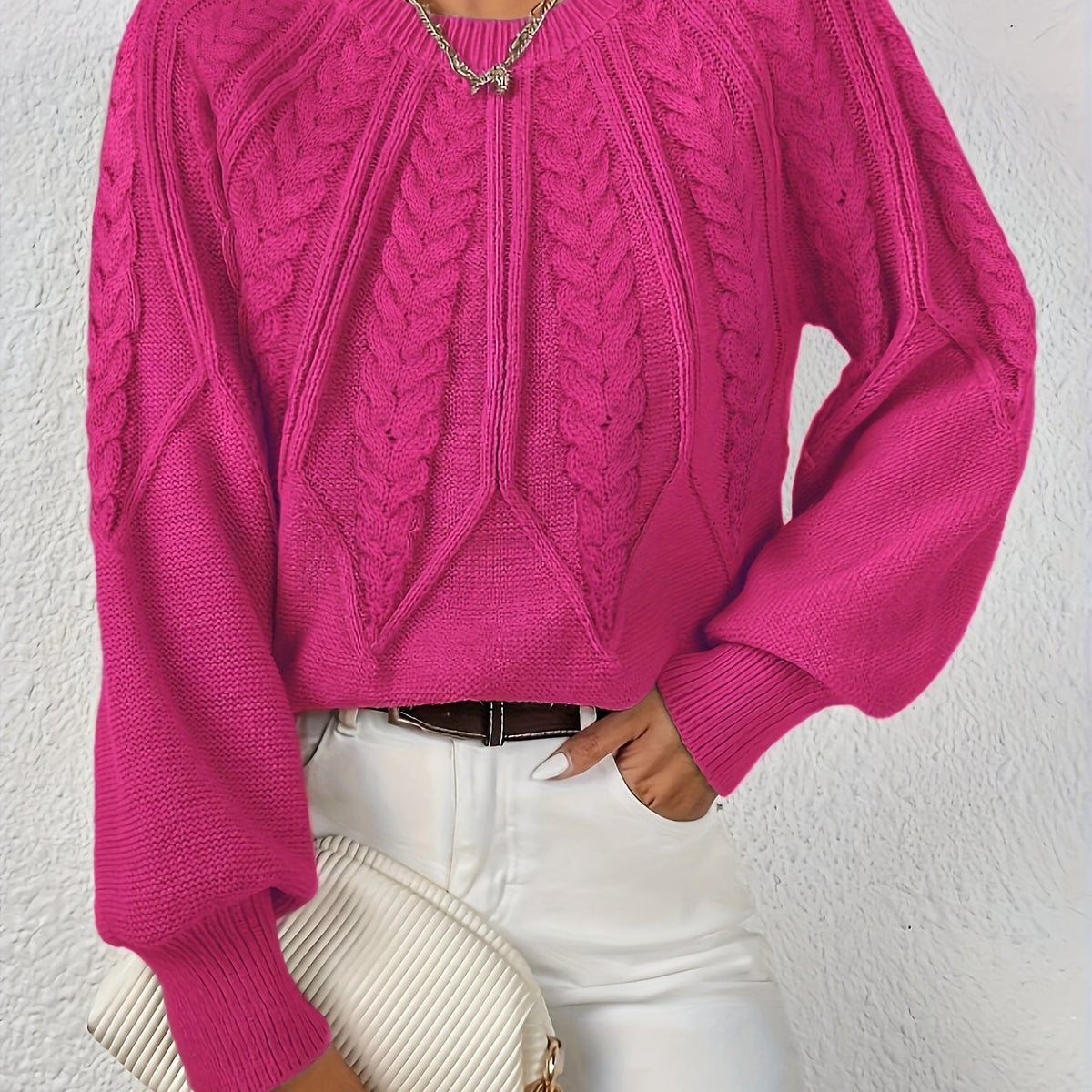 Cassidy | Women's Cable-Knit Round-Neck Sweater