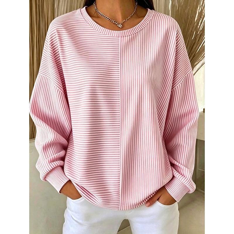 Corinna | Women's Relaxed Striped Sweatshirt