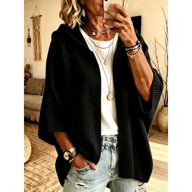 Thale | Women's Cozy Hooded Open-Front Cardigan