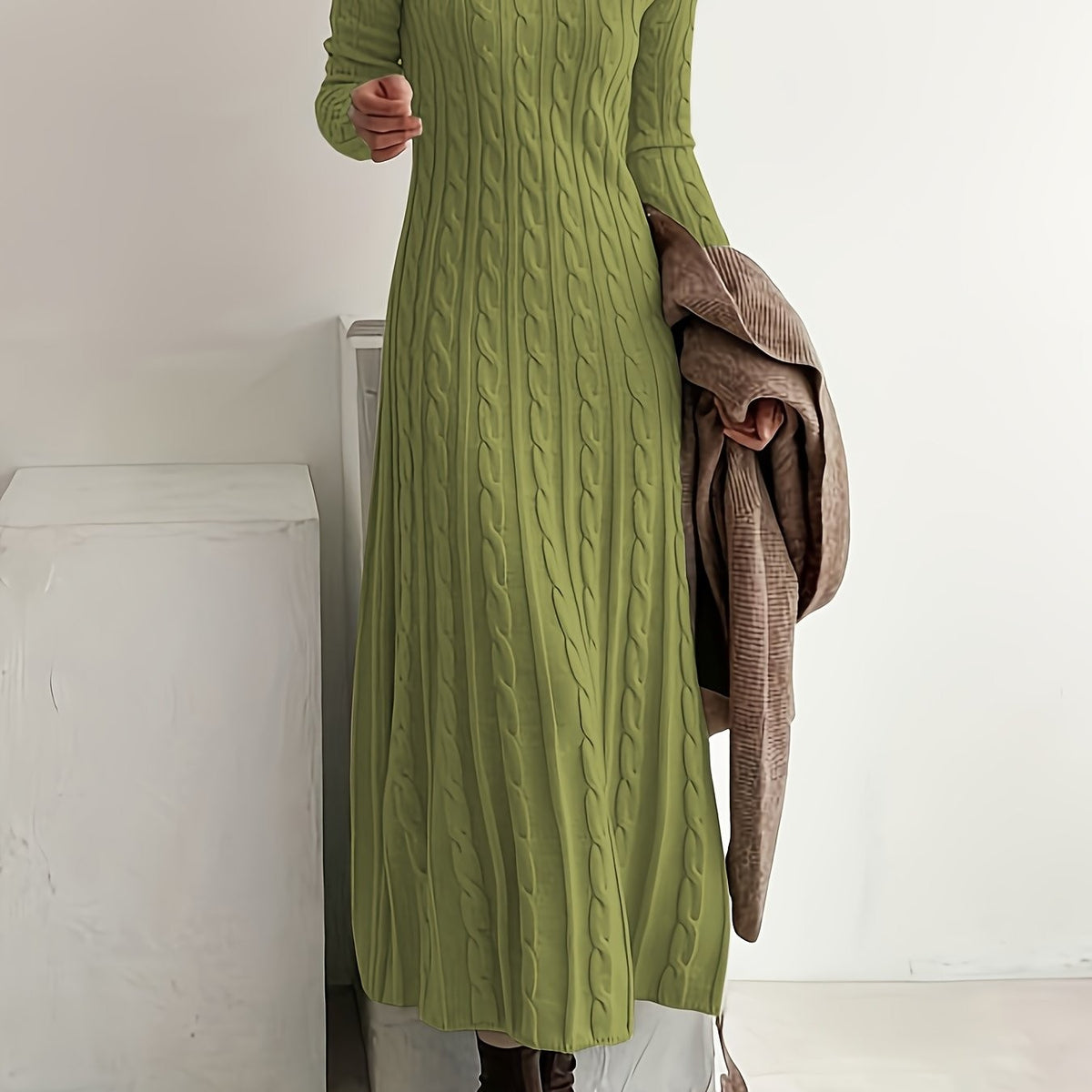 Branwell | Women's Cable-Knit Maxi Dress