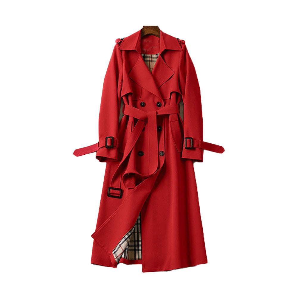 Demi | Double-Breasted Belted Mid-Calf Trench Coat