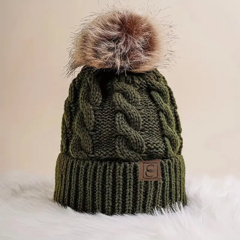 Nell | Classic Ribbed Pom Beanie photo