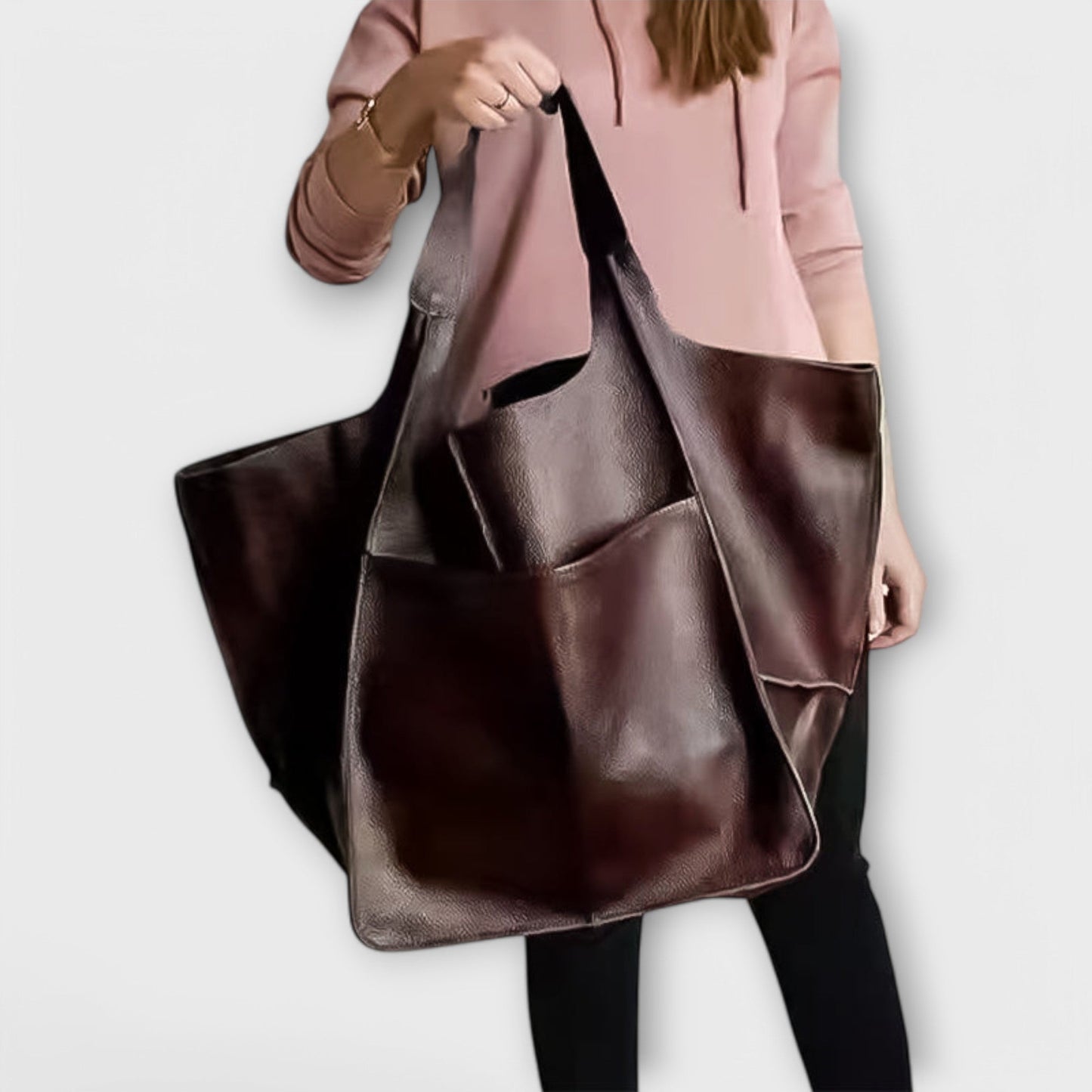 Sancia | Roomy Shoulder Bag with Leather Construction and Exterior Pockets