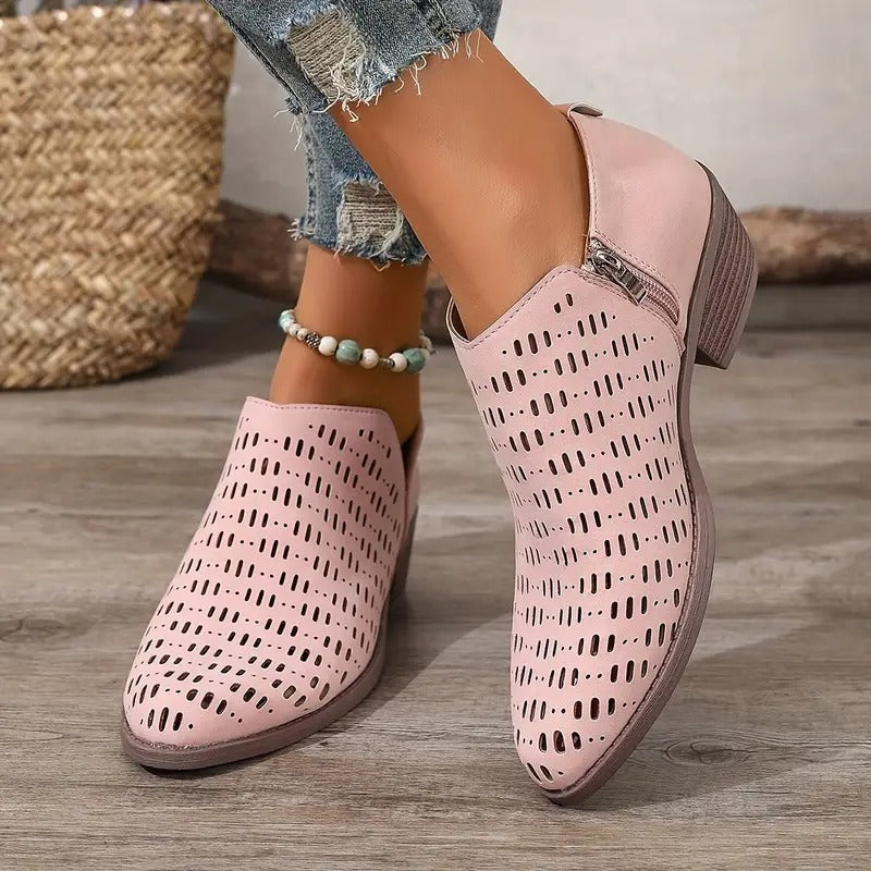 Presley | Perforated Faux Suede Boots
