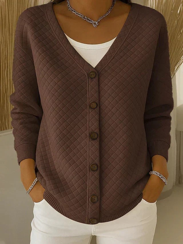 Brynn | Diamond Quilted Cardigan Sweater