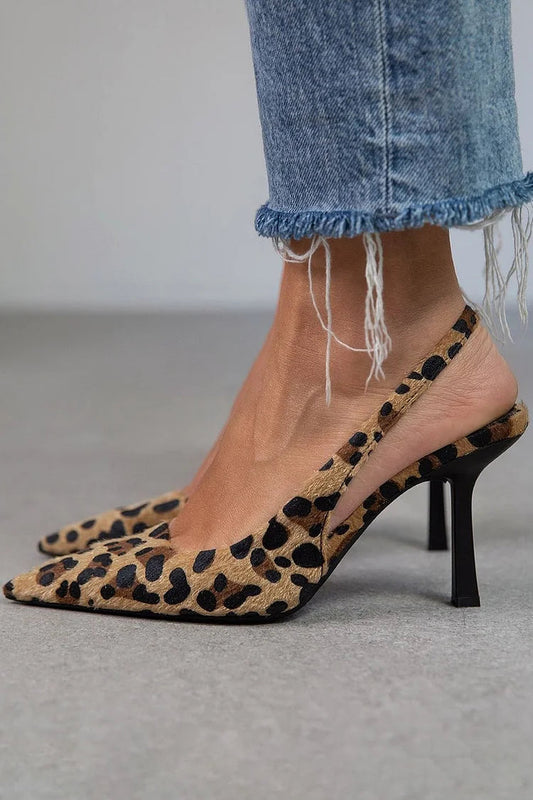 Kylara | Leopard Print Slingback Heels