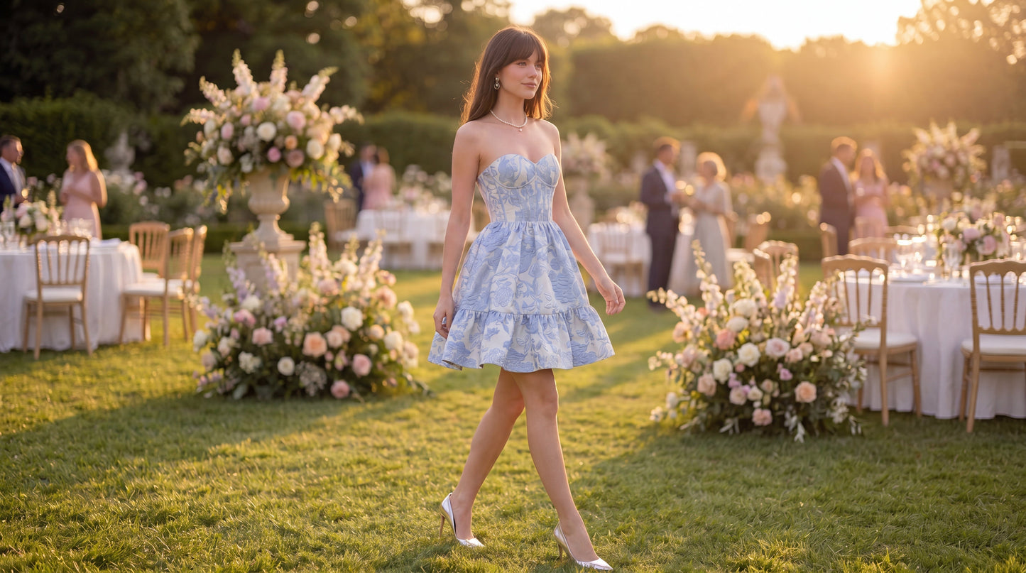 Talia | A-Line Strapless Satin Homecoming Dress