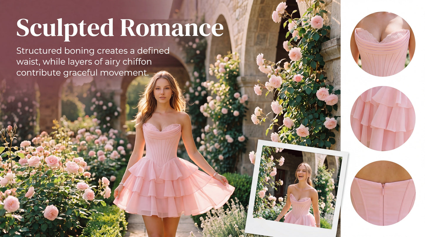 Siara | Corset A-Line Homecoming Dress with Applique
