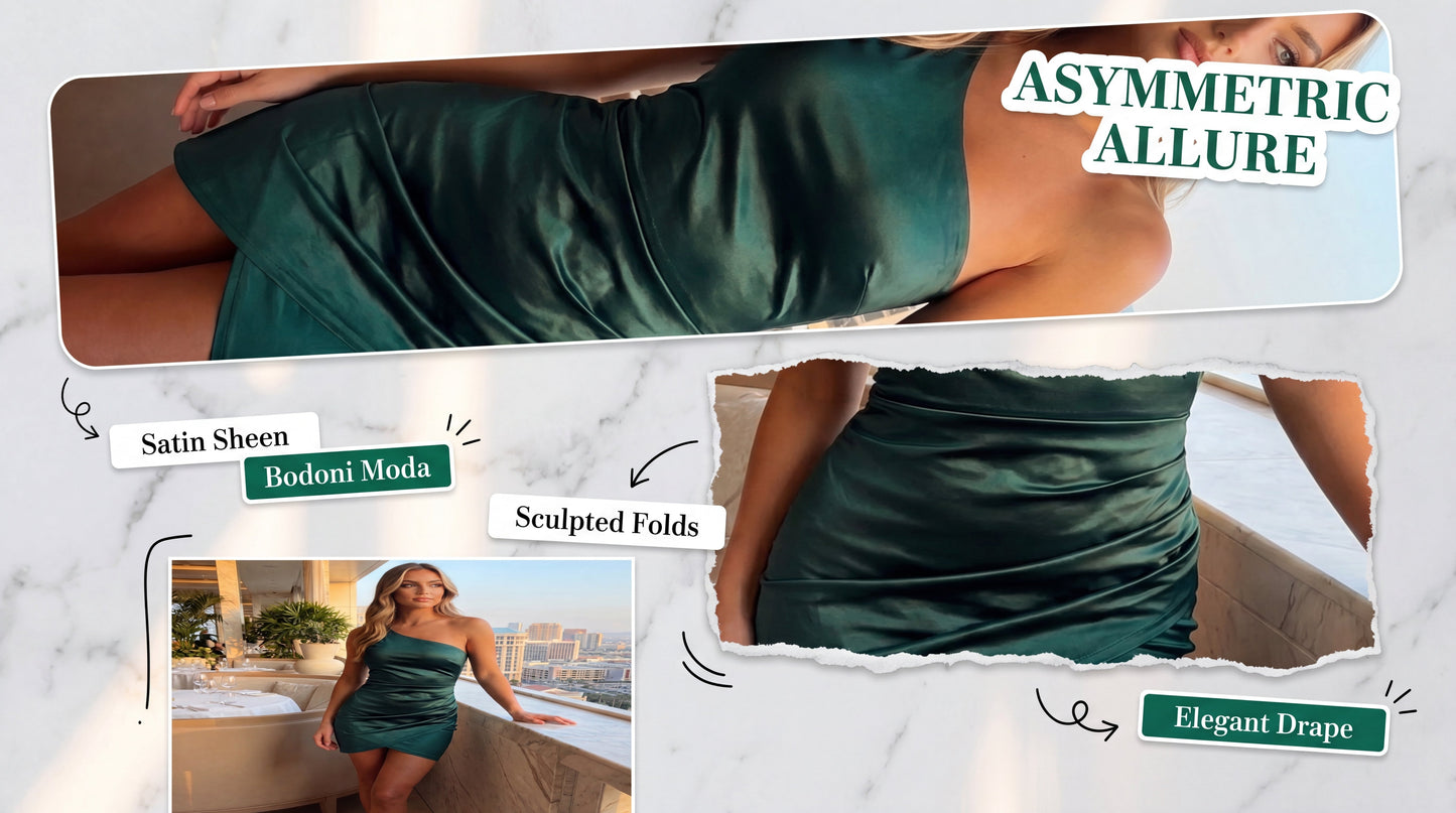 Zelia | Satin Sheath One-Shoulder Homecoming Dress