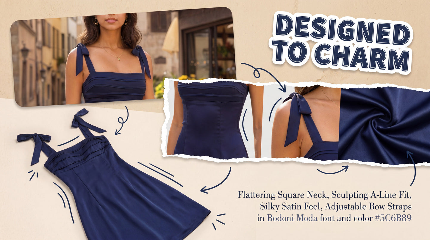 Maylin | Square Neck Homecoming Dress with Bow Straps