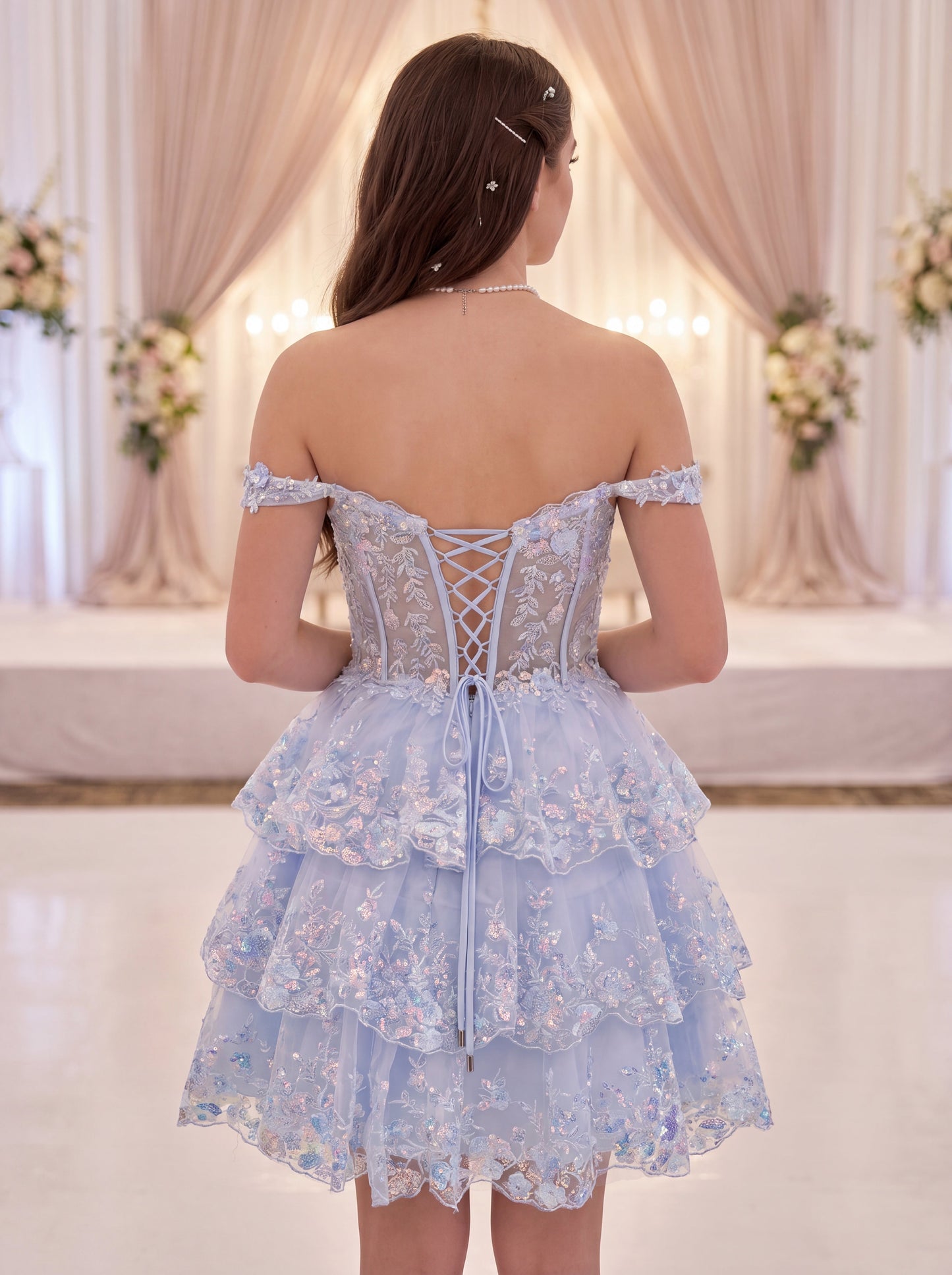 Milena | A-Line Sweetheart Tiered Homecoming Dress