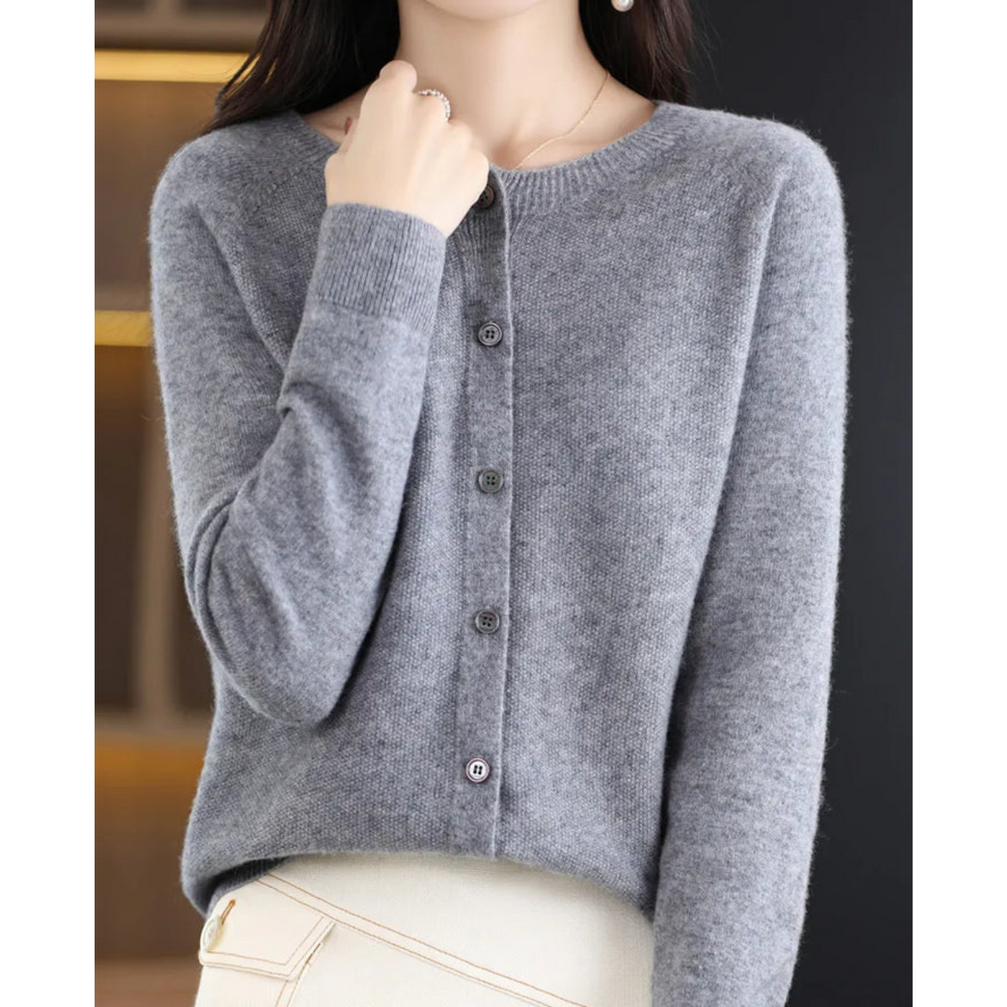 Clementine | Luxury Merino Wool & Cashmere Cardigan