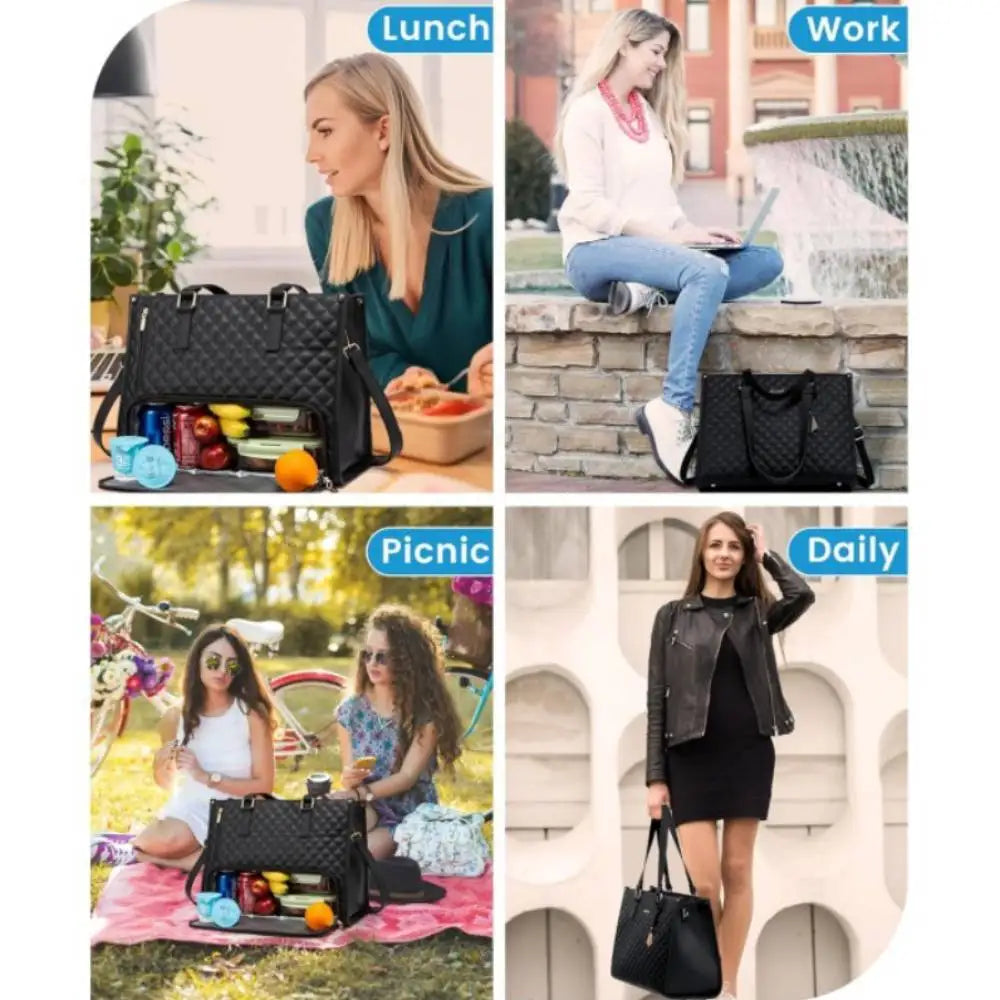 Calantha | 2 In 1 Lunch Tote Bag For Work And Laptop Insulated Carrier
