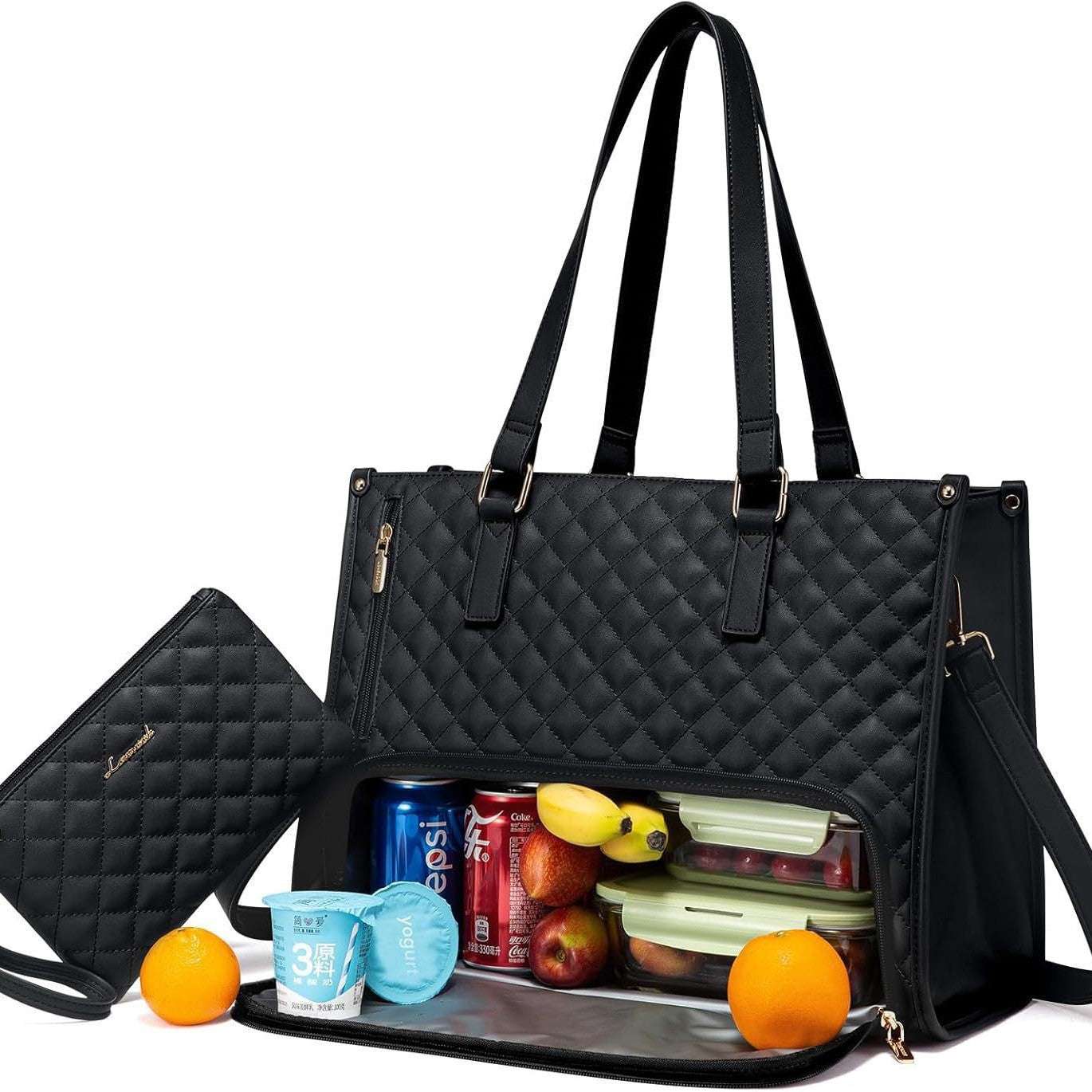 Calantha | 2 In 1 Lunch Tote Bag For Work And Laptop Insulated Carrier