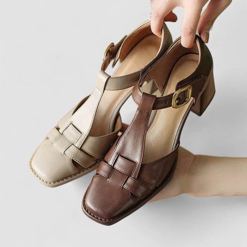 Ariella | Orthopedic T-Strap Block Heels