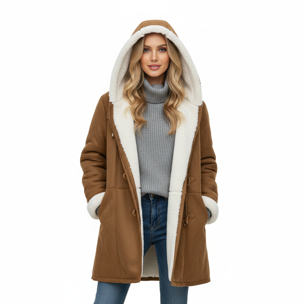 Fionnuala | Comfortable Mid-Length Hooded Coat