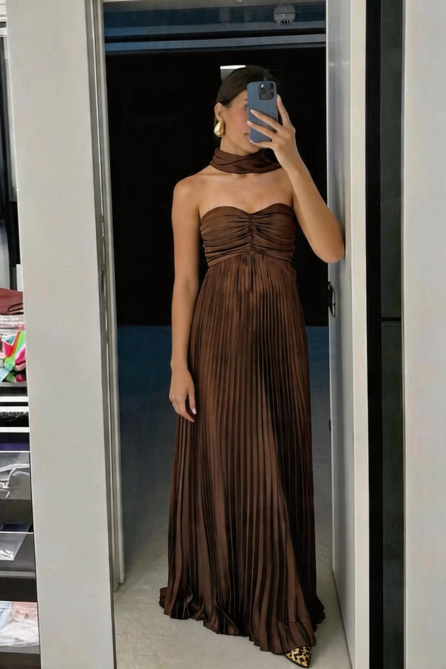 Wren | Pleated A-Line Maxi Evening Dress