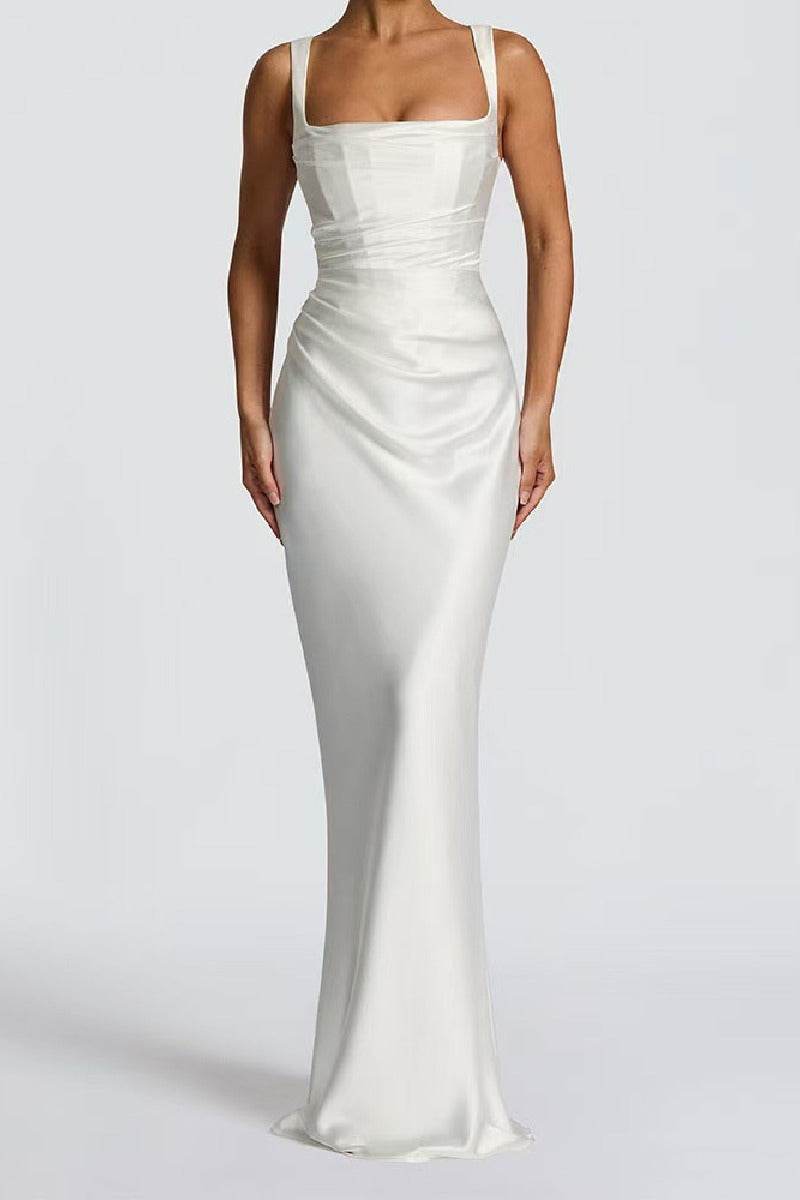 Katarina | Satin Sheath Maxi Evening Dress