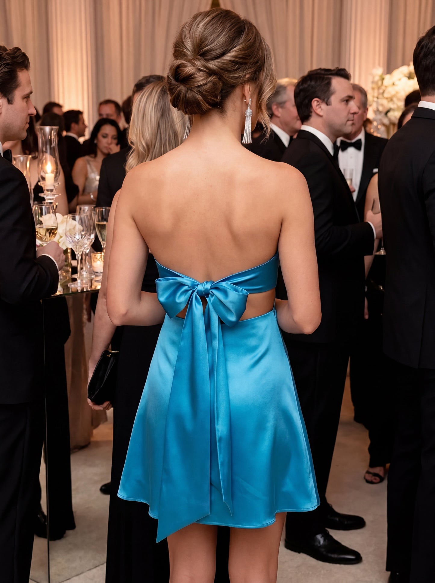 Yvette | A-Line Strapless Homecoming Dress with Keyhole