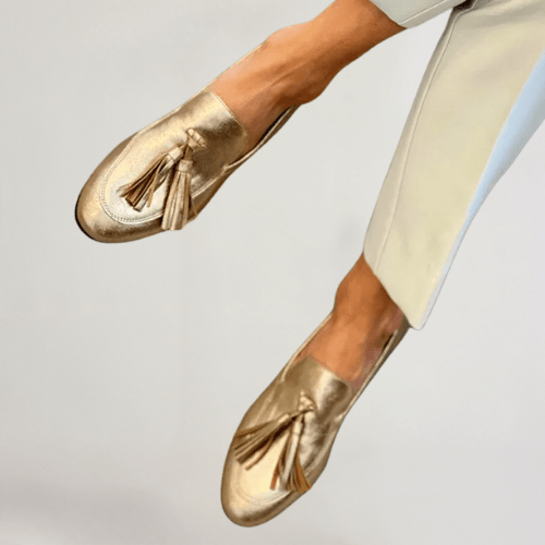 Zephyra | Gold Slip-On Loafers