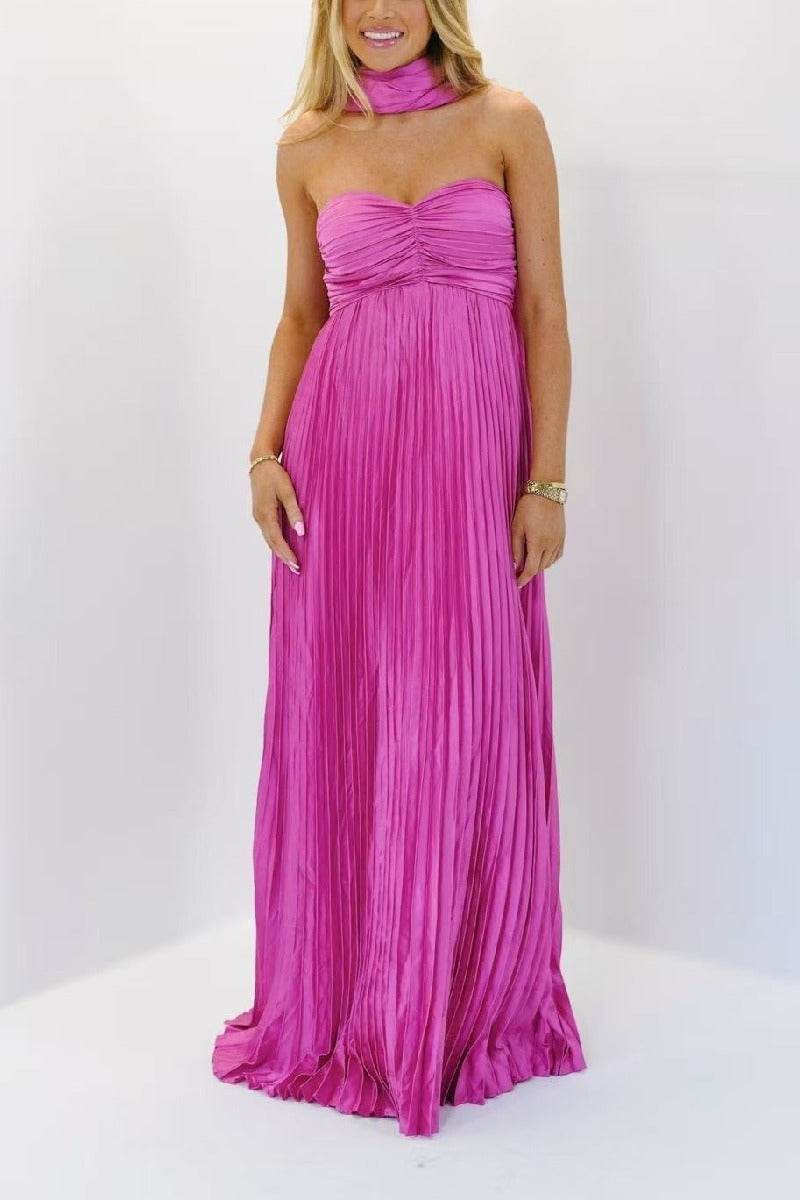 Wren | Pleated A-Line Maxi Evening Dress