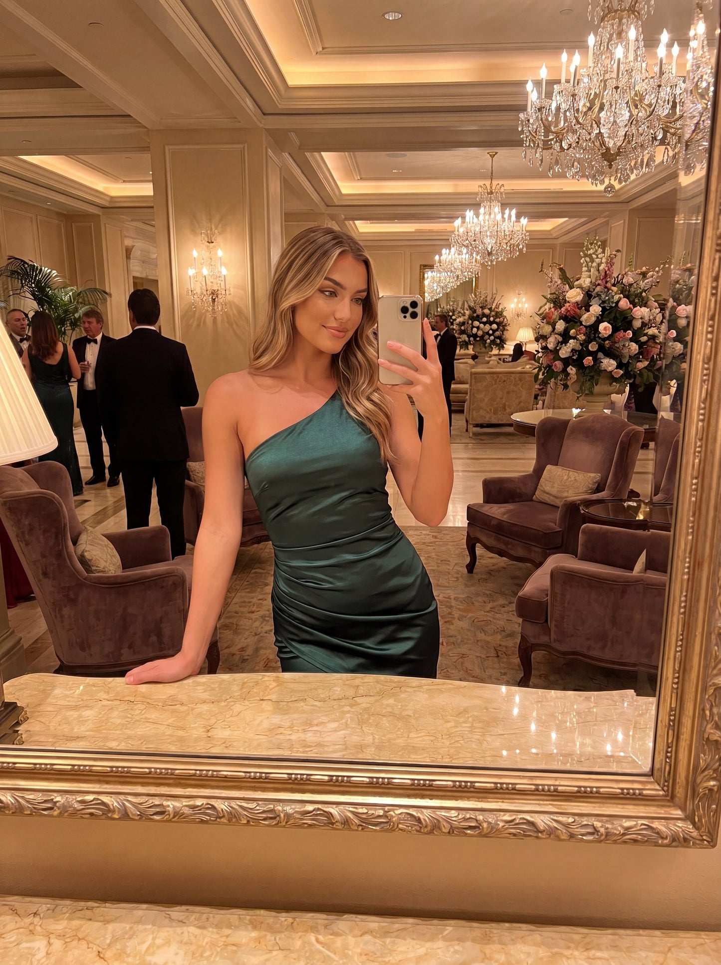 Zelia | Satin Sheath One-Shoulder Homecoming Dress