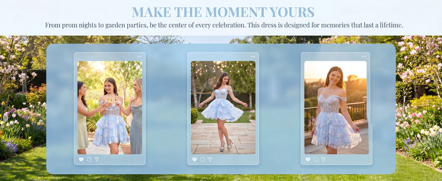 Milena | A-Line Sweetheart Tiered Homecoming Dress