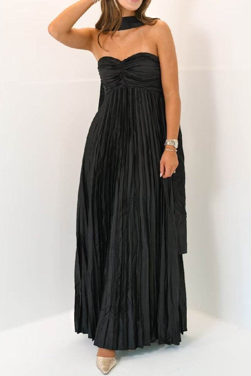 Wren | Pleated A-Line Maxi Evening Dress