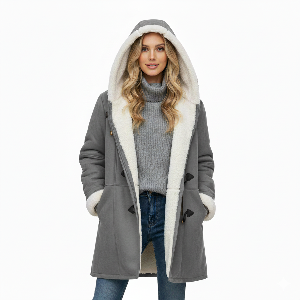 Fionnuala | Comfortable Mid-Length Hooded Coat