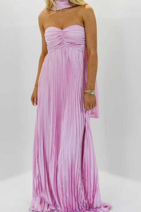 Wren | Pleated A-Line Maxi Evening Dress