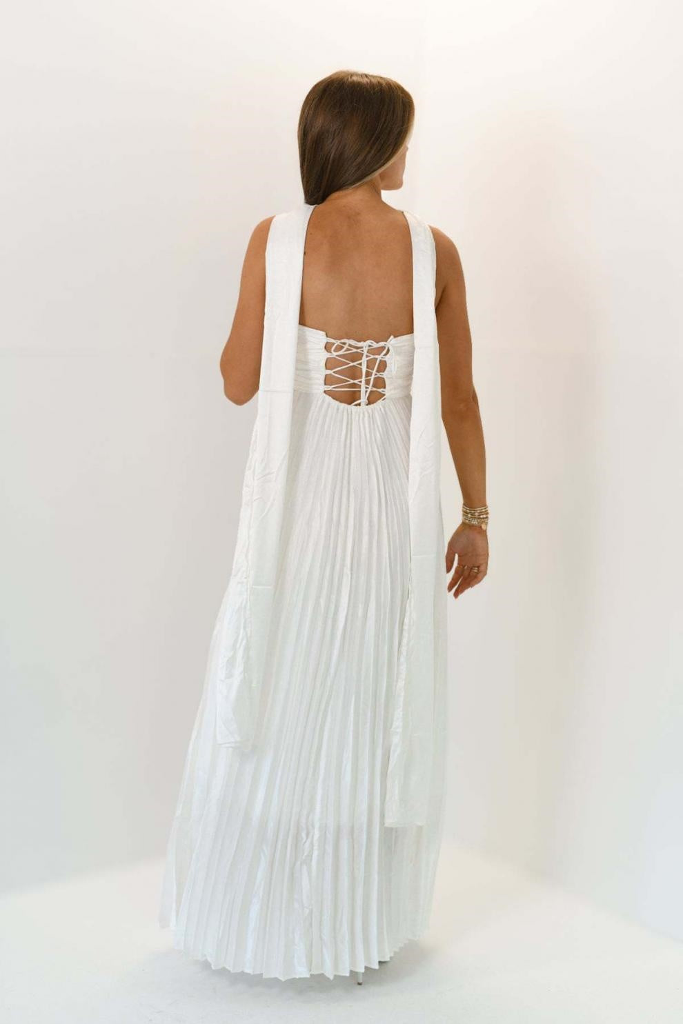Wren | Pleated A-Line Maxi Evening Dress
