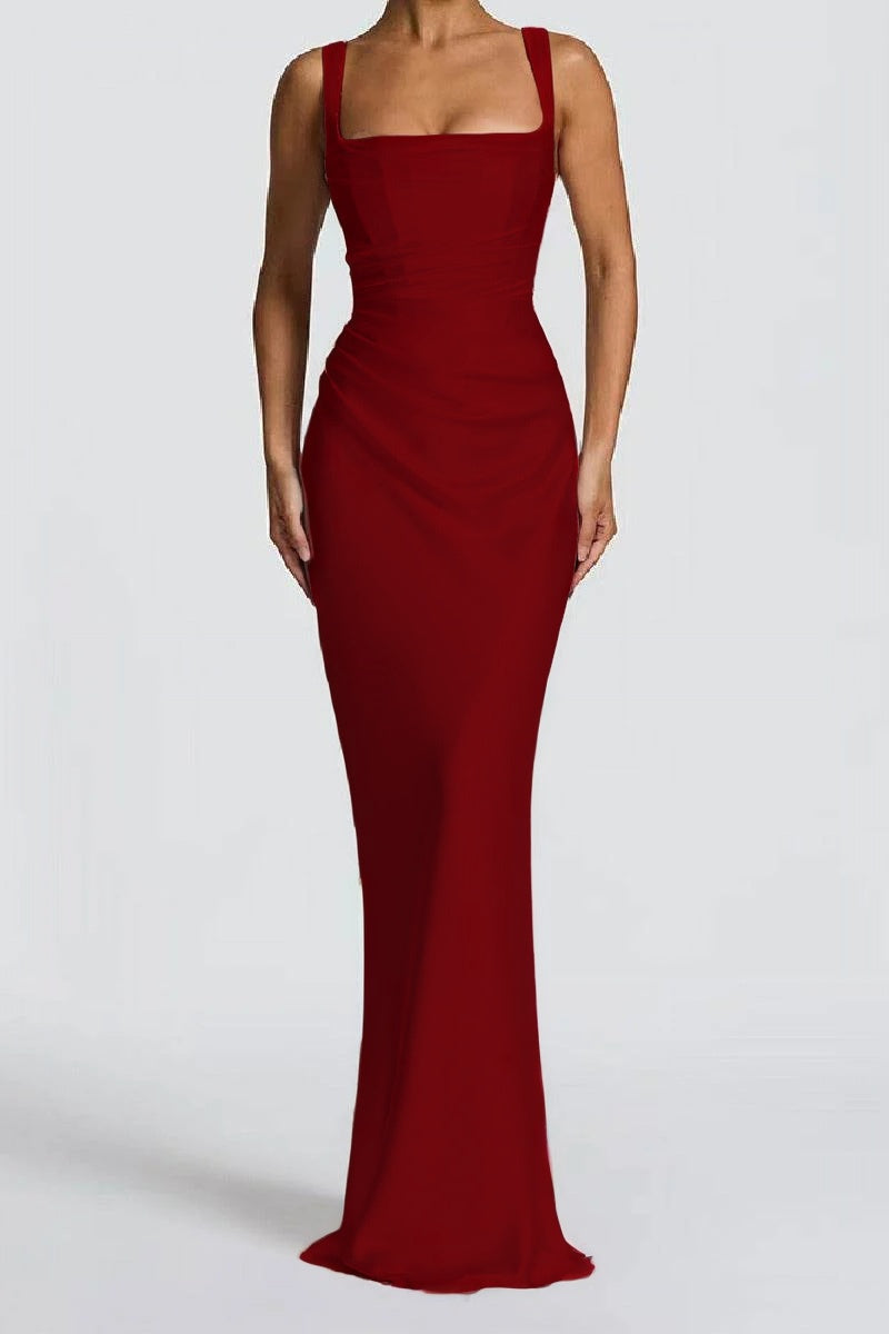 Katarina | Satin Sheath Maxi Evening Dress