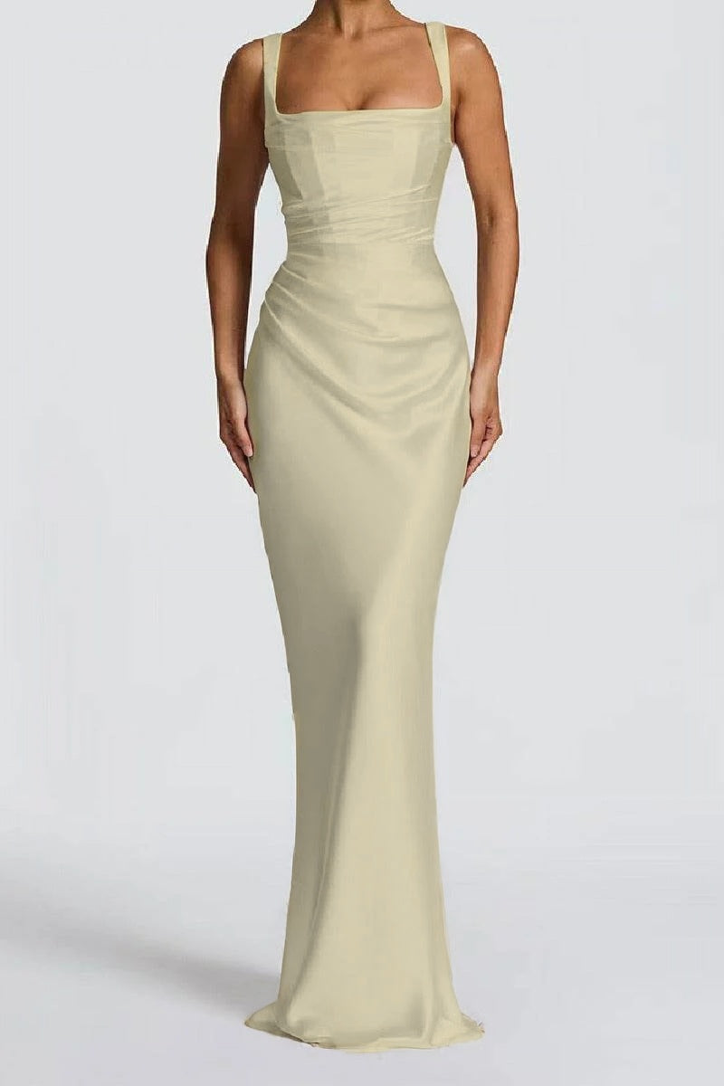 Katarina | Satin Sheath Maxi Evening Dress