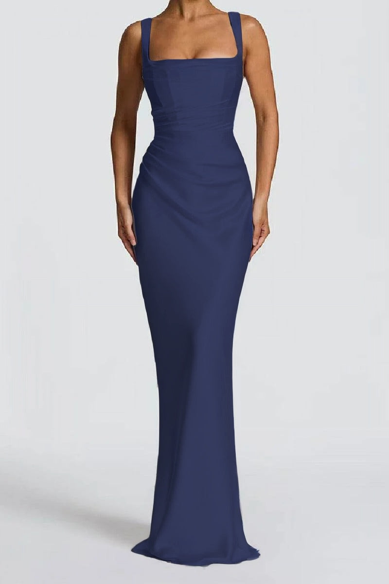 Katarina | Satin Sheath Maxi Evening Dress