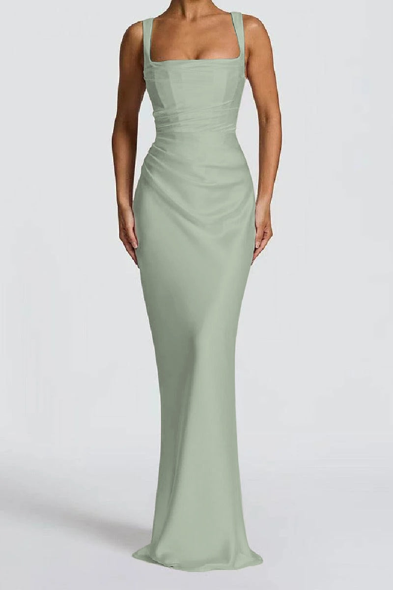 Katarina | Satin Sheath Maxi Evening Dress