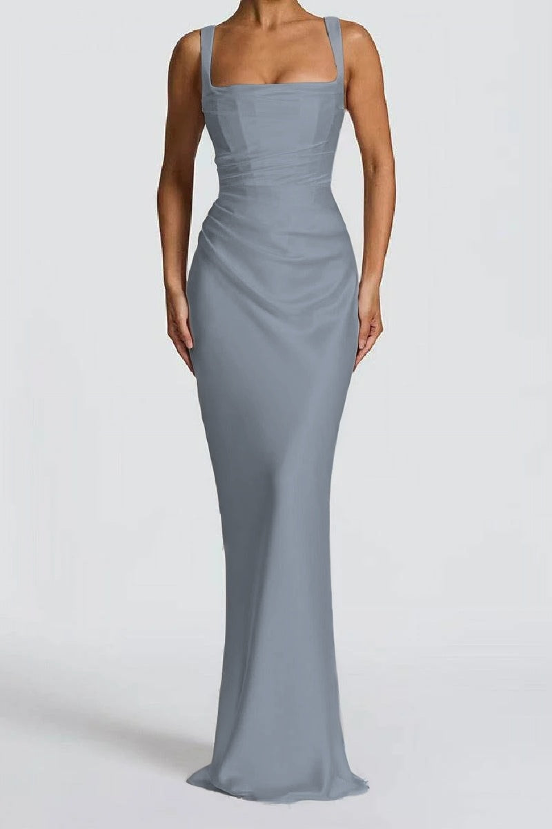 Katarina | Satin Sheath Maxi Evening Dress