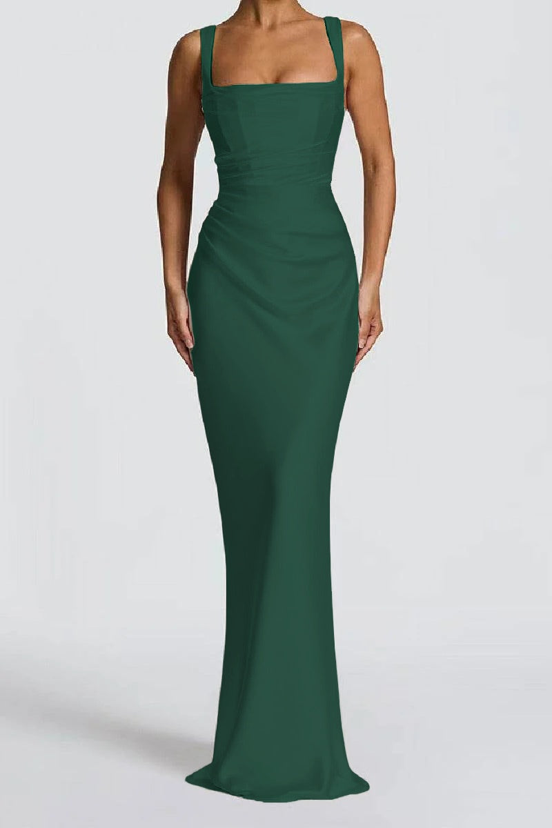 Katarina | Satin Sheath Maxi Evening Dress