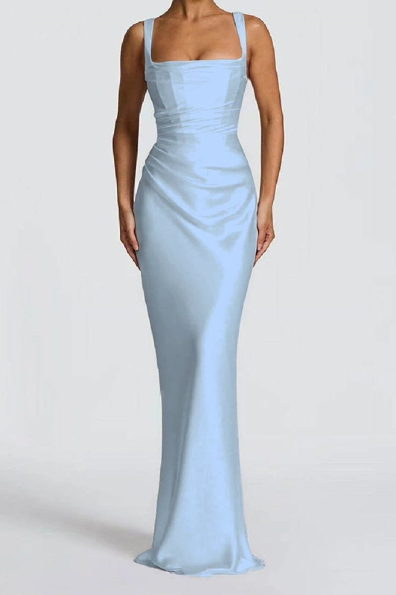 Katarina | Satin Sheath Maxi Evening Dress