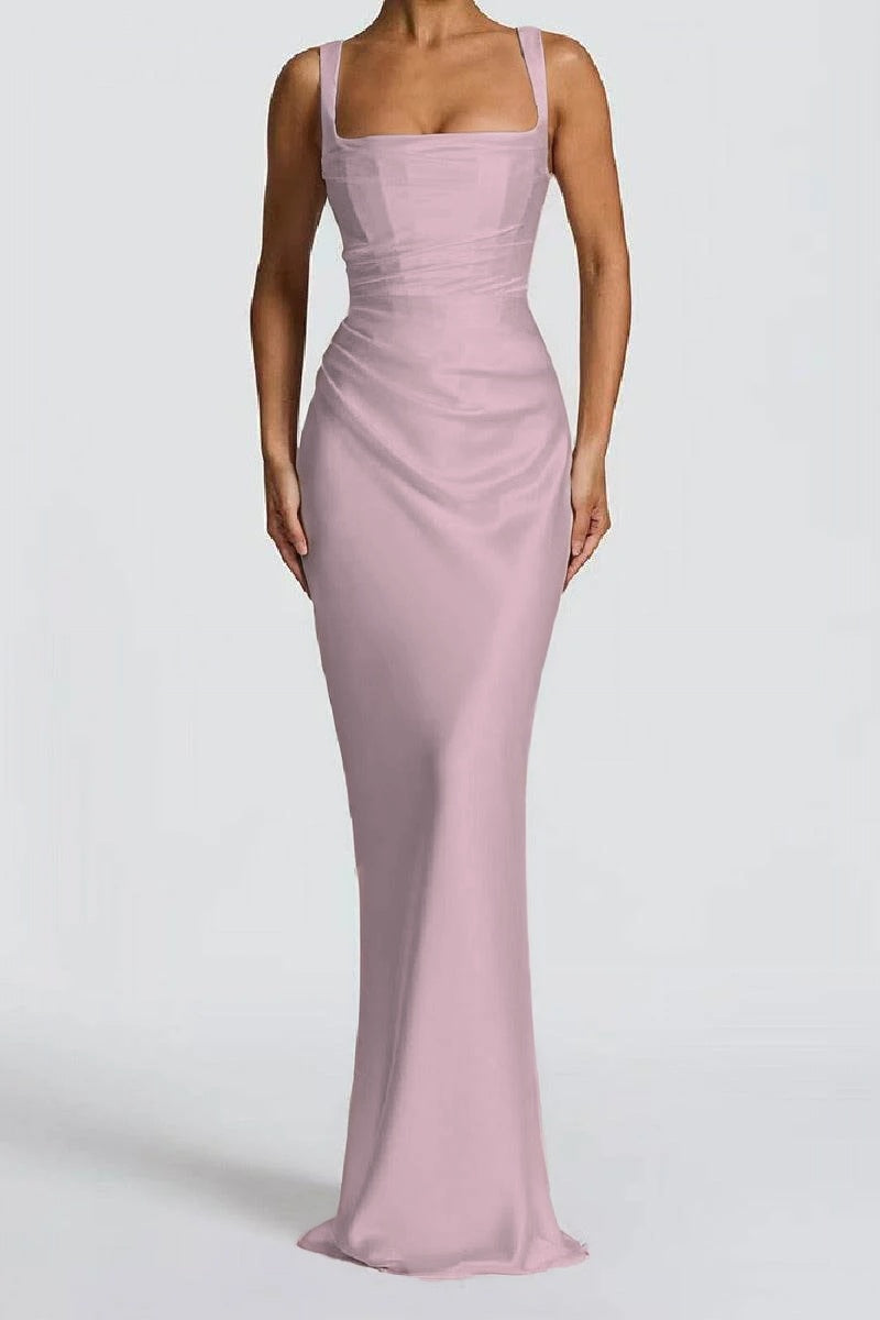Katarina | Satin Sheath Maxi Evening Dress