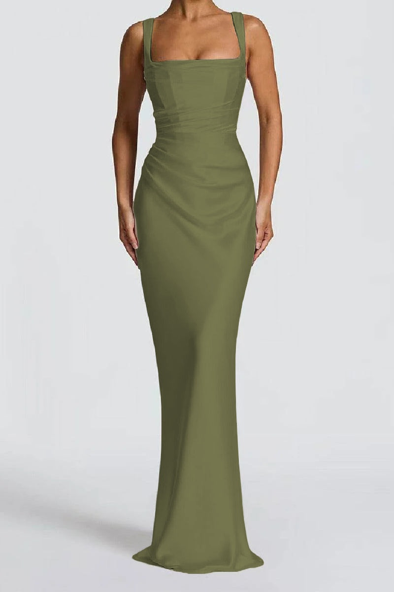 Katarina | Satin Sheath Maxi Evening Dress